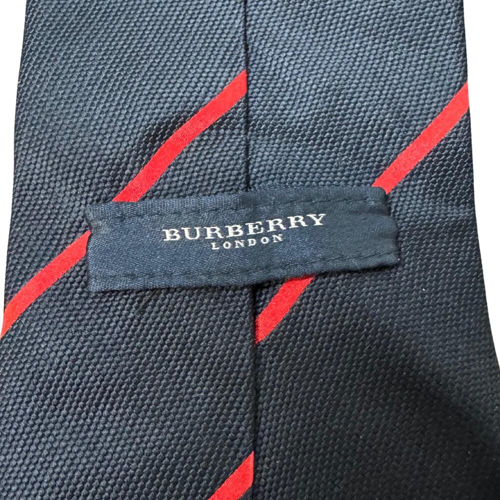 Burberry Vintage Men's Silk Tie Blue Red Striped 54”